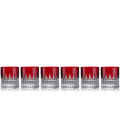 Waterford New Year Celebration Small Tumblers Red Set of 6 Glasses