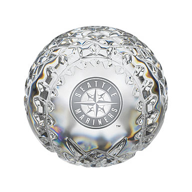 Waterford MLB Seattle Mariners Crystal Baseball Paperweight