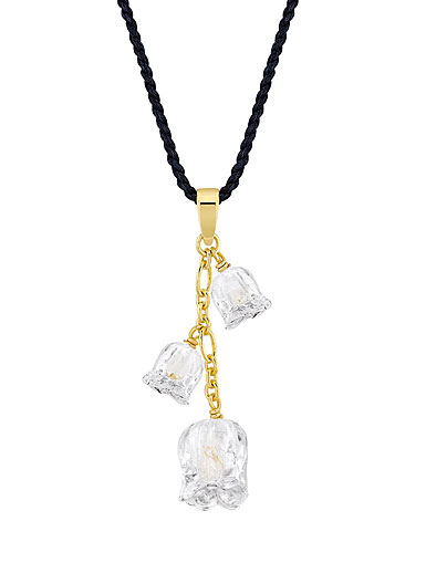Lalique Muguet 3 Crystal Pendant, Gold