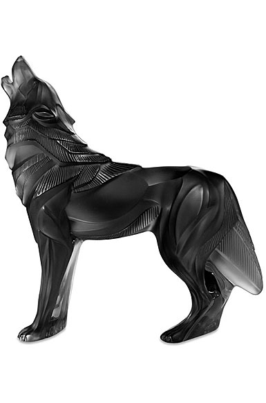 Lalique Wolf Sculpture, Grey, Limited Edition