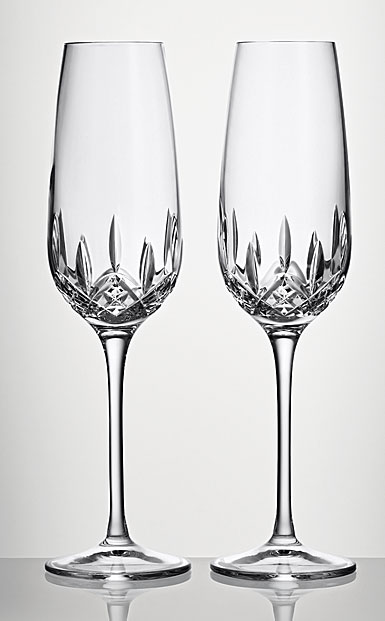 Waterford Lismore Essence Champagne Flutes, Pair