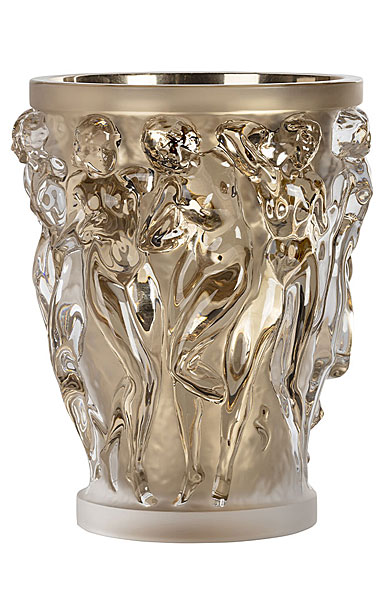 Lalique Bacchantes Grande 13.5" Vase, Moon-Gold Leaves, Limited Edition