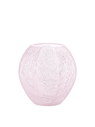 Lalique Sakura 4.5" Vase, Pink Luster