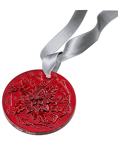 Lalique 2020 Poinsettia Christmas Ornament, Red
