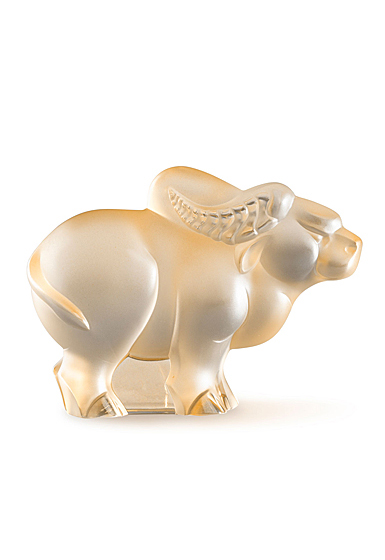 Lalique Zodiac Ox Sculpture, Gold