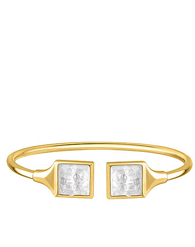 Lalique Arethuse Flexible Bangle Bracelet, Clear and Gold, Large