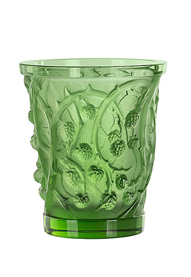 Lalique Mures 10" Vase, Green