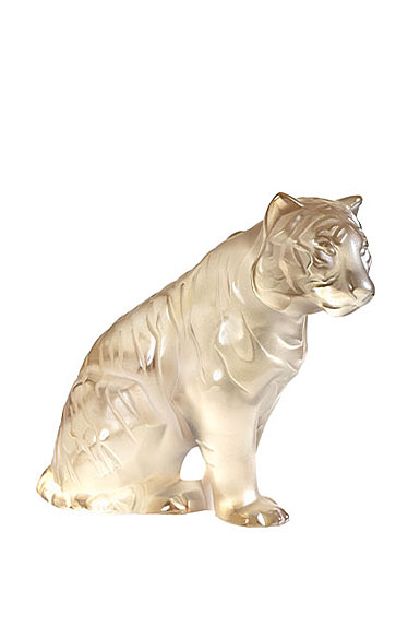 Lalique Gold Luster Sitting Lalique Gold Luster Sitting Tiger