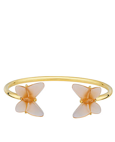 Lalique Papillon Flexible Bracelet, Gold, Peach Crystal, Large