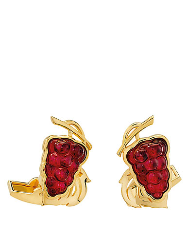 Lalique Vigne Cufflinks, Red and Gold