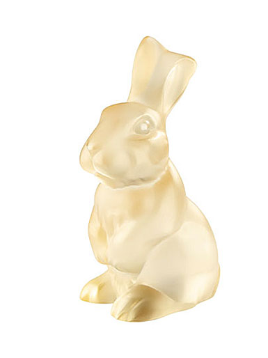 Lalique Toulouse Rabbit Figure, Gold Luster