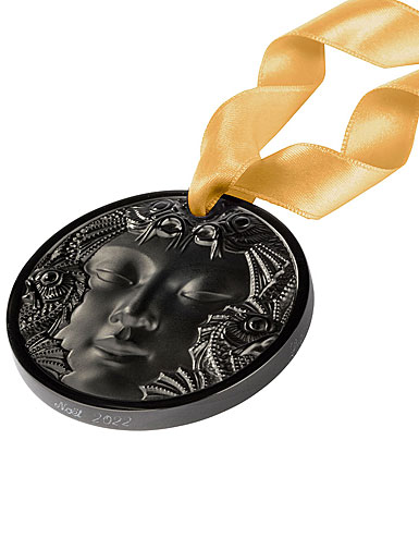 Lalique 2022 Annual Ornament, Masque de Femme, Black