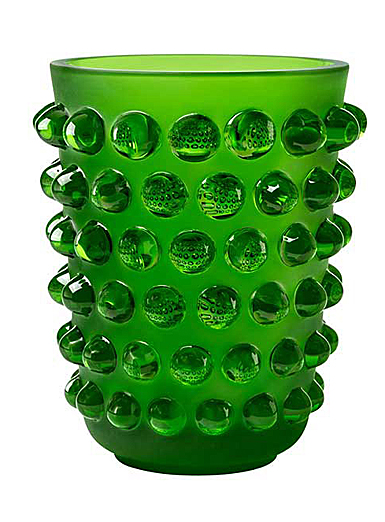 Lalique Empreinte Animale Mossi 8.5" Vase Amazon Green