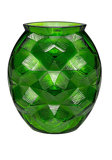 Lalique Empreinte Animale Turtle 10.5" Vase Amazon Green
