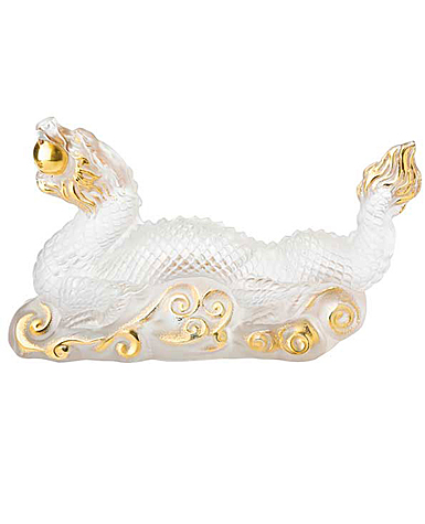 Lalique Zodiac Dragon Tianlong, Clear, Gold Stamped