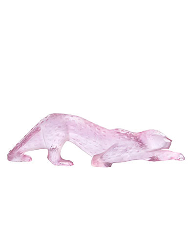 Lalique Pink Zeila Panther Sculpture 