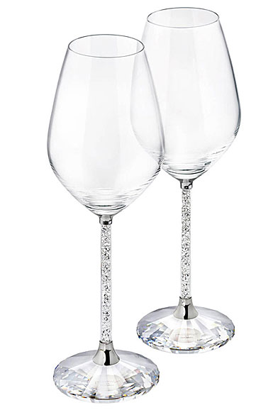 Swarovski Crystalline Red Wine Glasses, Pair