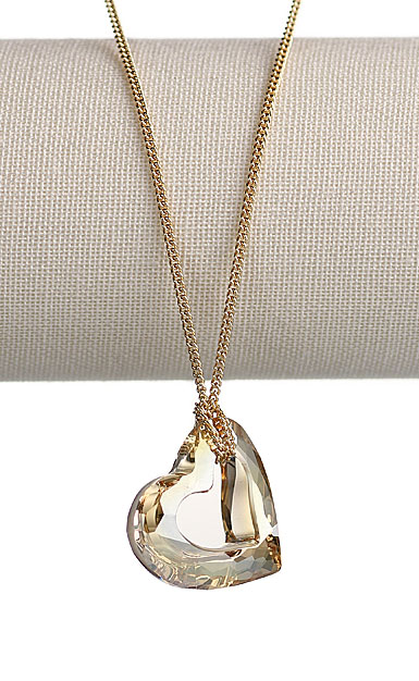 Swarovski Mini Loveheart Pendant Necklace, Golden Shadow