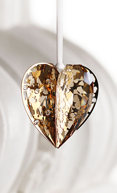 Swarovski Heart Ornament, Crystal Golden Shadow