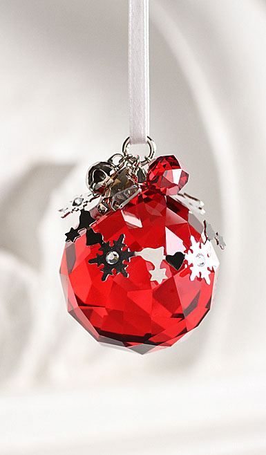 Swarovski Holiday Ball Ornament, Light Siam Satin, 2012