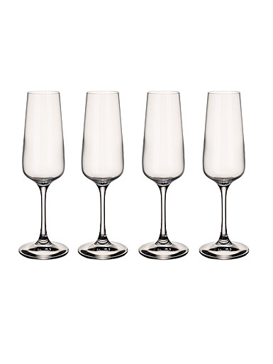 Villeroy and Boch Ovid Champagne Flute Glasses, Set of 4