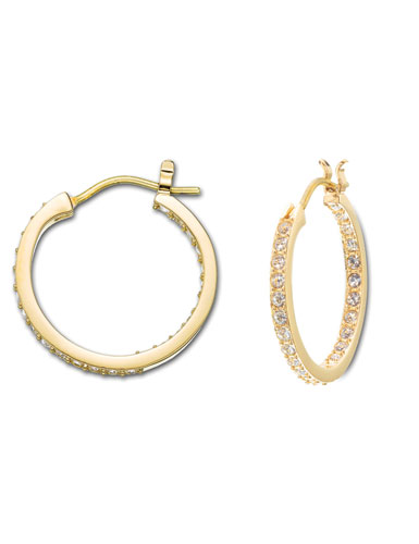 Swarovski Somerset Hoop Pierced Earrings, Small, Shiny Gold