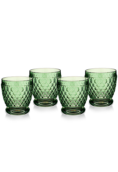 Villeroy and Boch Boston Colored Green Double Old Fashioned Glasses, Set of 4