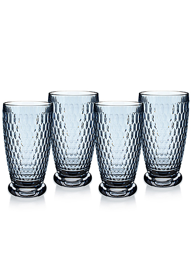 Villeroy and Boch Boston Colored Blue Highball Glasses, Set of 4