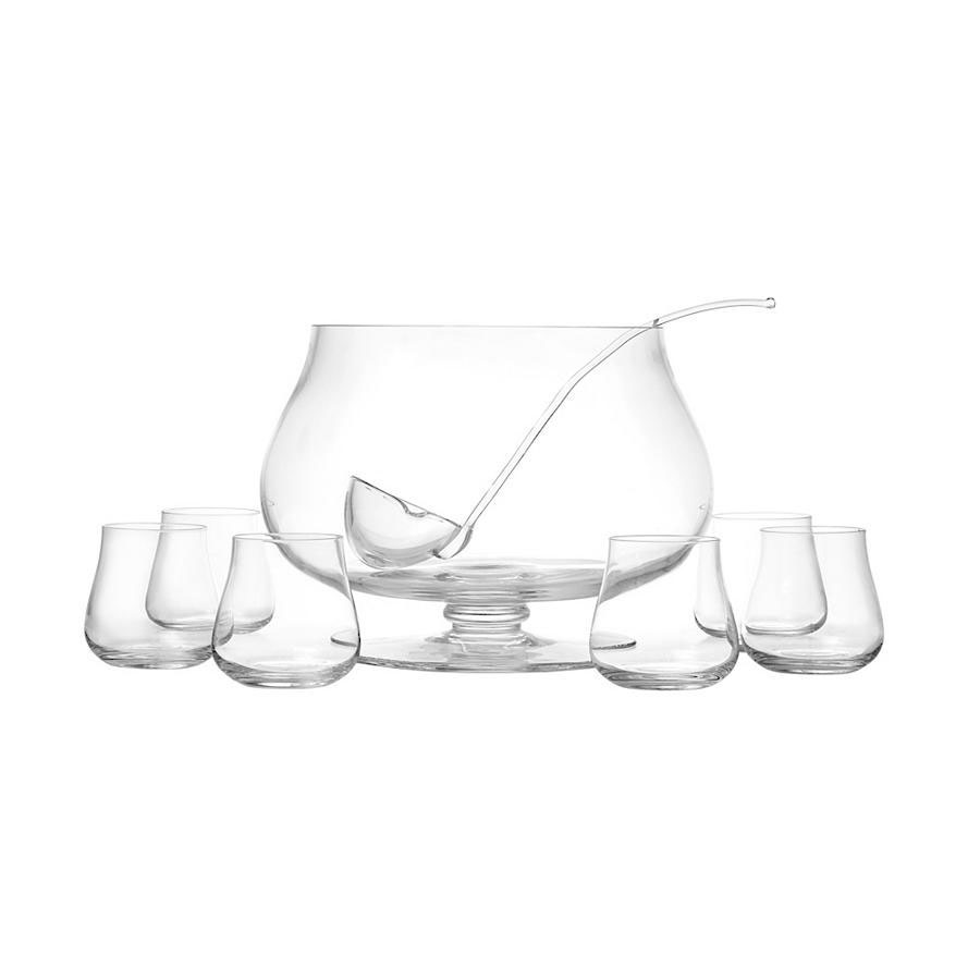 Schott Zwiesel Tritan Crystal, Concerto Set, Crystal Punch Bowl with Ladle and 6 Tumblers, Tall