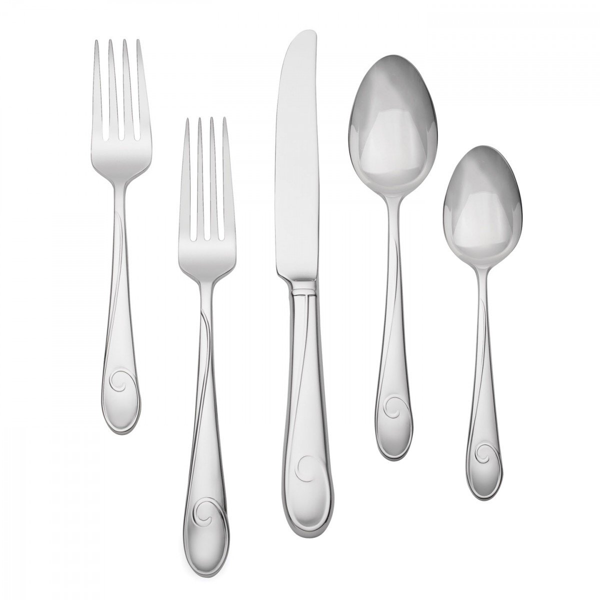 Waterford Flatware Ballet Ribbon, Stainless 5 Piece Place Setting