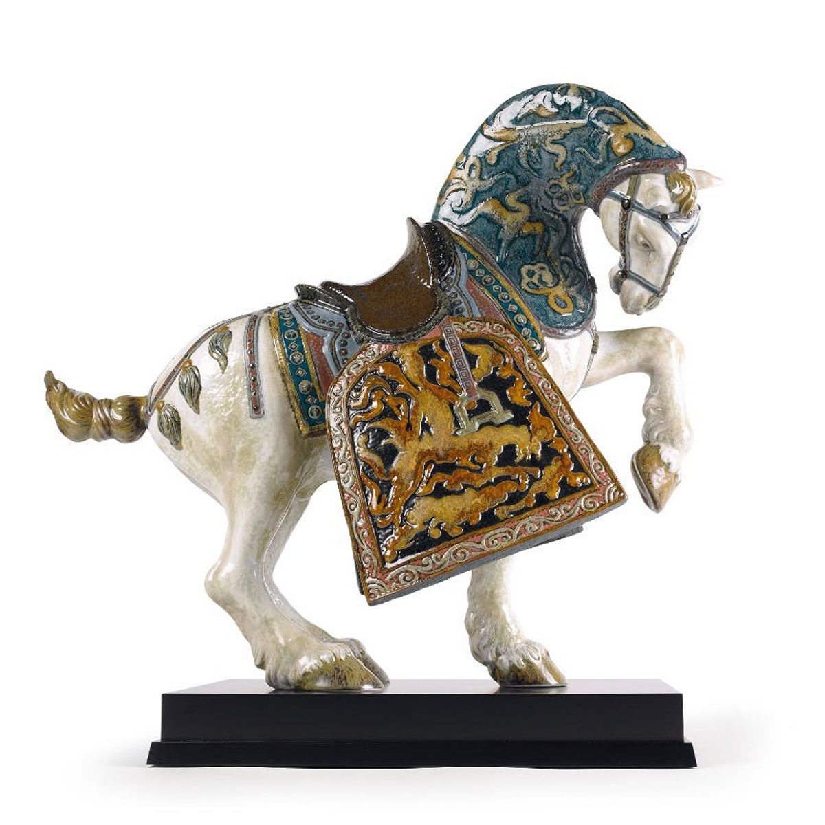 Lladro High Porcelain, Oriental Horse Sculpture. Glazed. Limited Edition