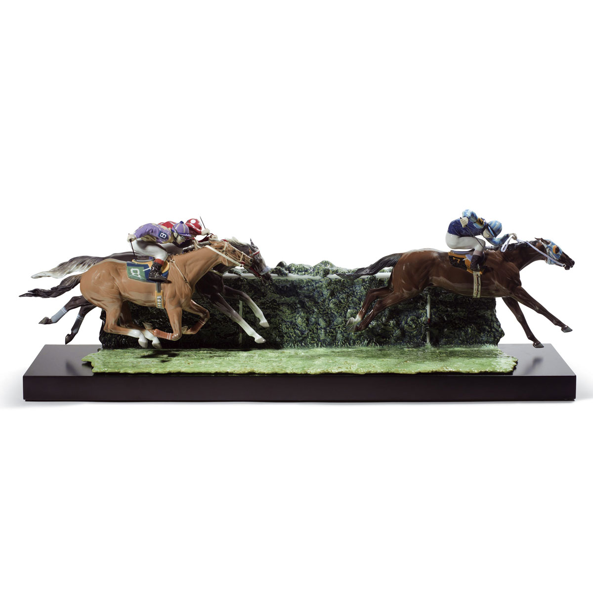 Lladro Classic Sculpture, At The Derby Horses Sculpture. Limited Edition