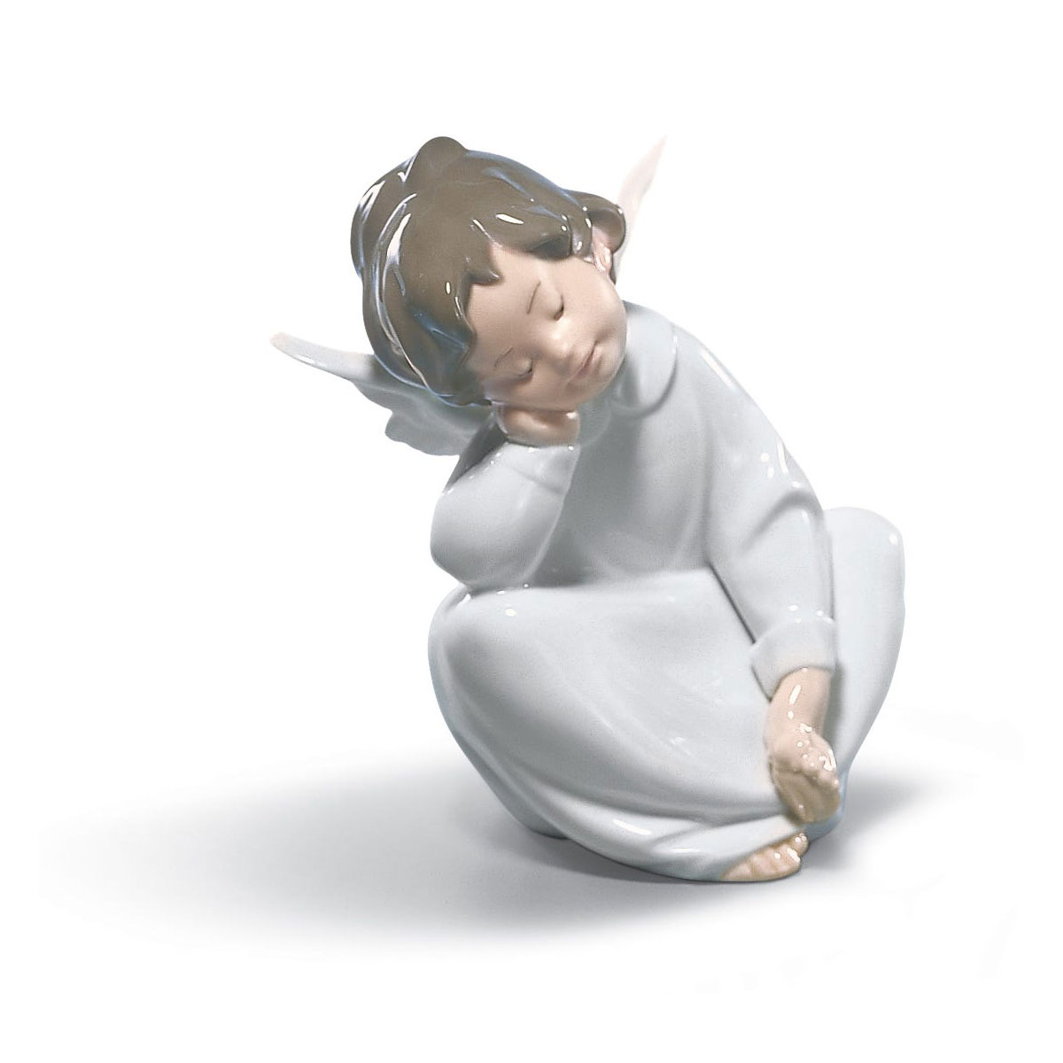 Lladro Classic Sculpture, Angel Dreaming Figurine