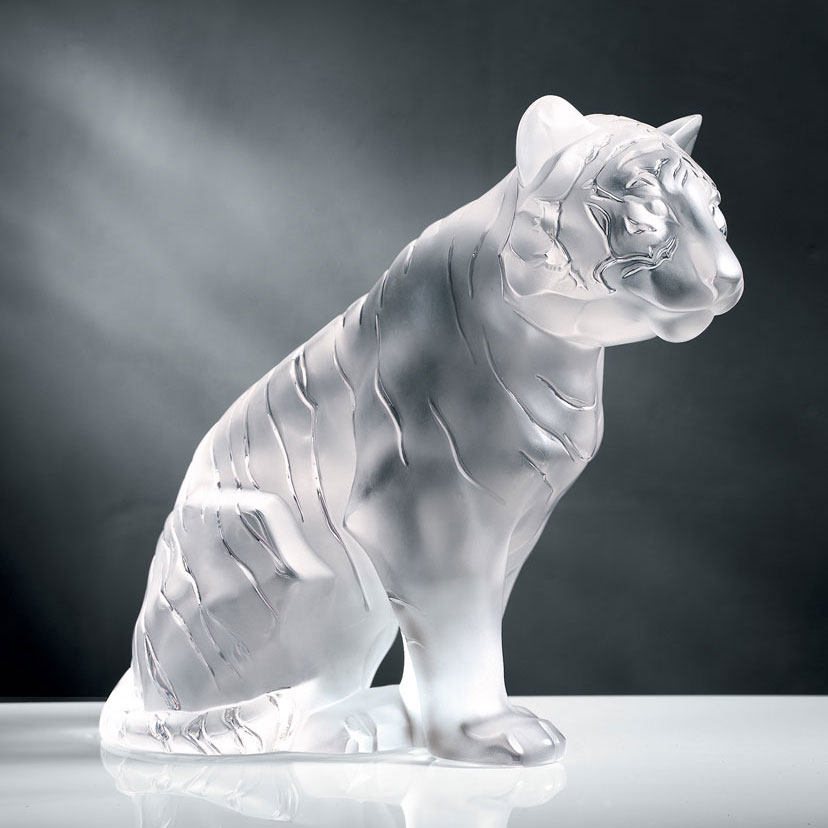 Lalique Sitting Tiger, Clear