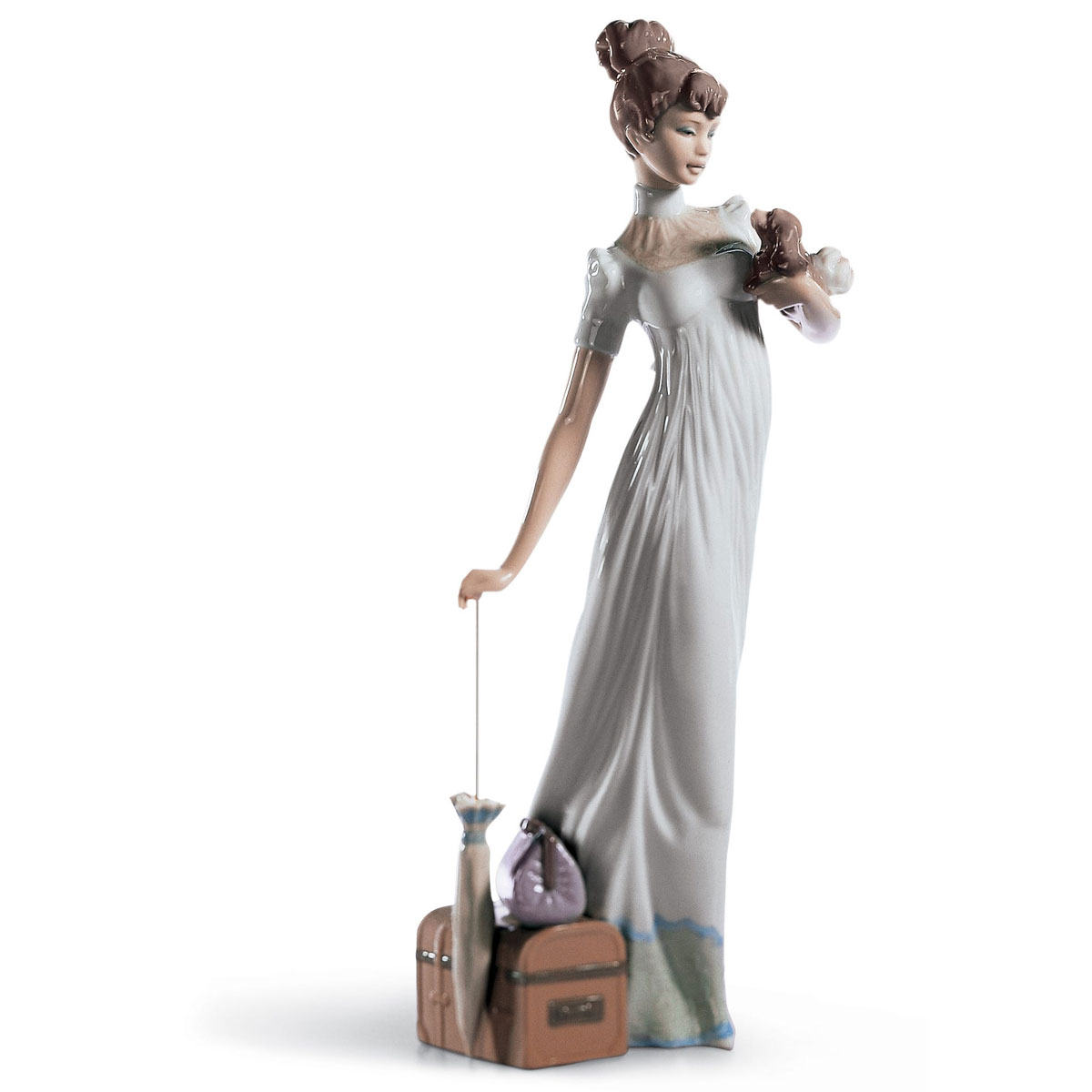 Lladro Classic Sculpture, Traveling Companions Woman Figurine