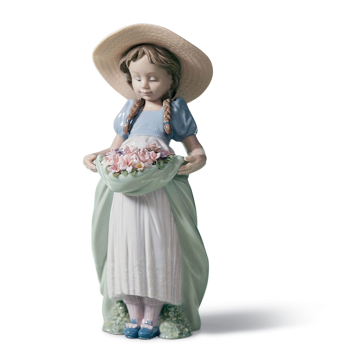 Lladro Classic Sculpture, Bountiful Blossoms Girl Figurine