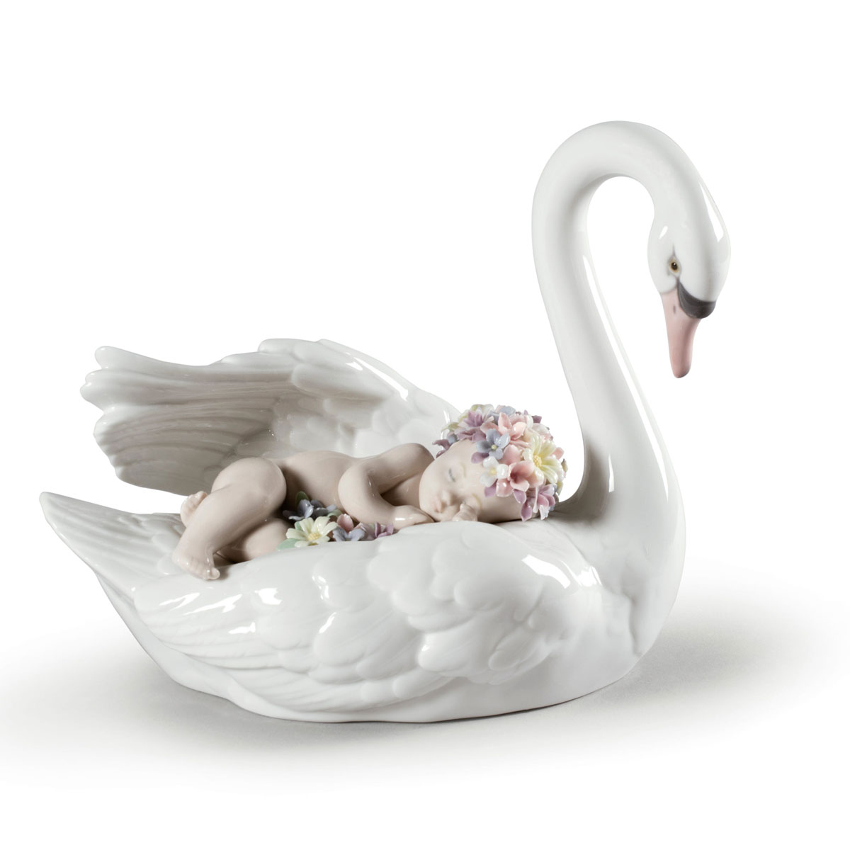 Lladro Classic Sculpture, Drifting Through Dreamland Swan Figurine