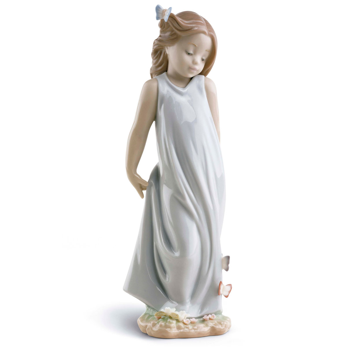 Lladro Classic Sculpture, Friend Of The Butterflies Girl Figurine