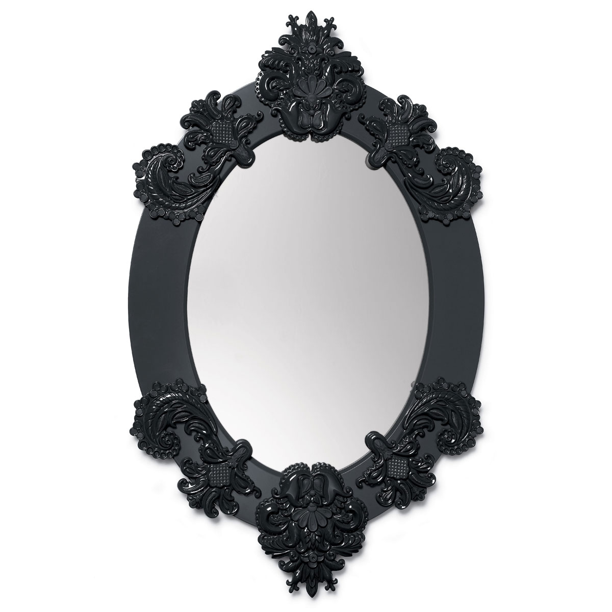 Lladro Home Accessories, Oval Wall Mirror. Black. Limited Edition