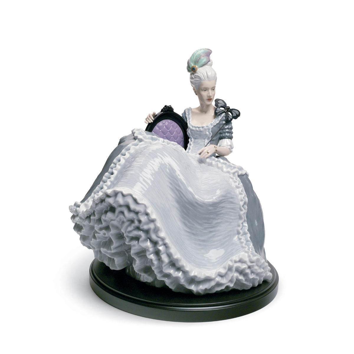 Lladro Classic Sculpture, Rococo Lady At The Ball Figurine