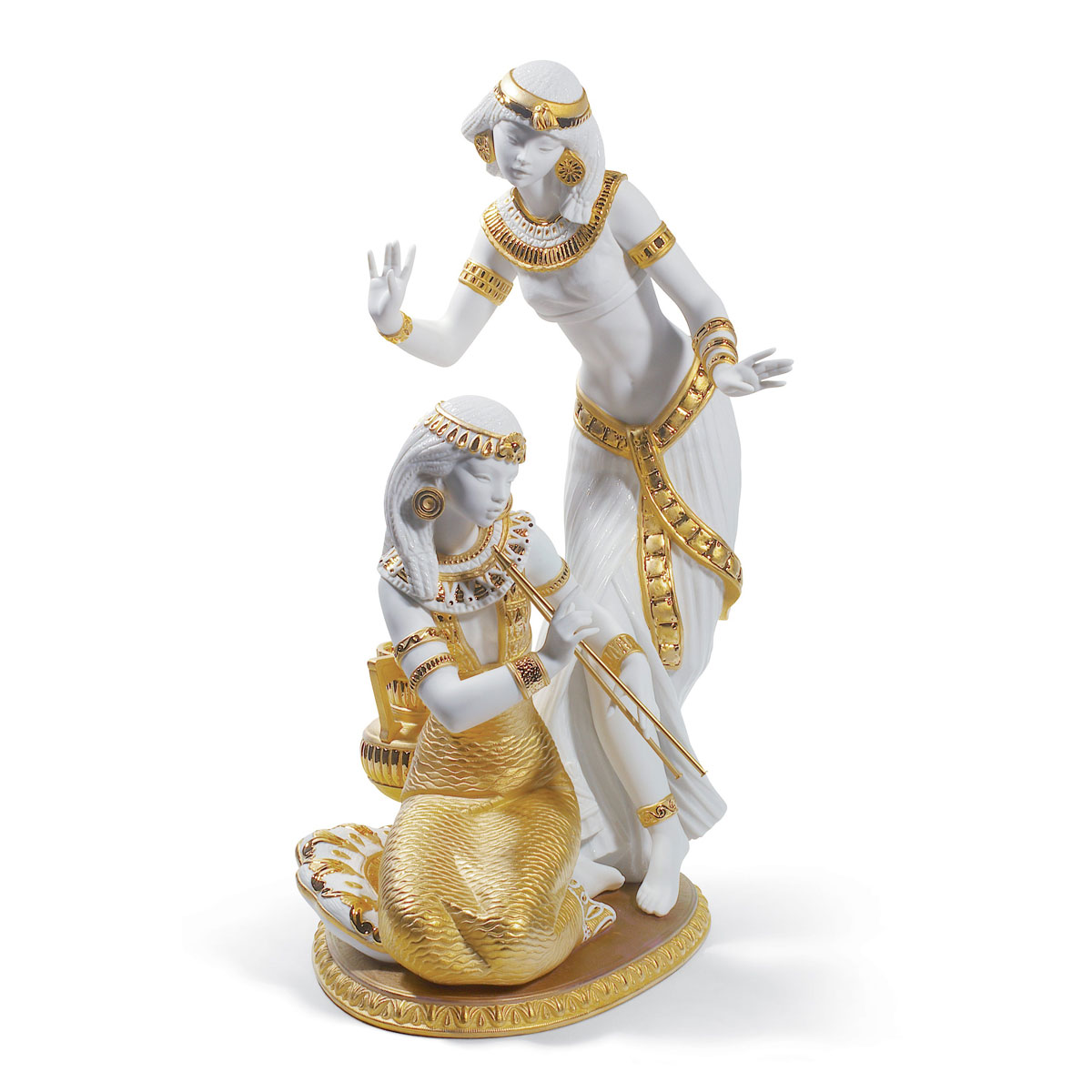 Lladro Classic Sculpture, Dancers From The Nile Figurine. Golden Lustre. Limited Edition
