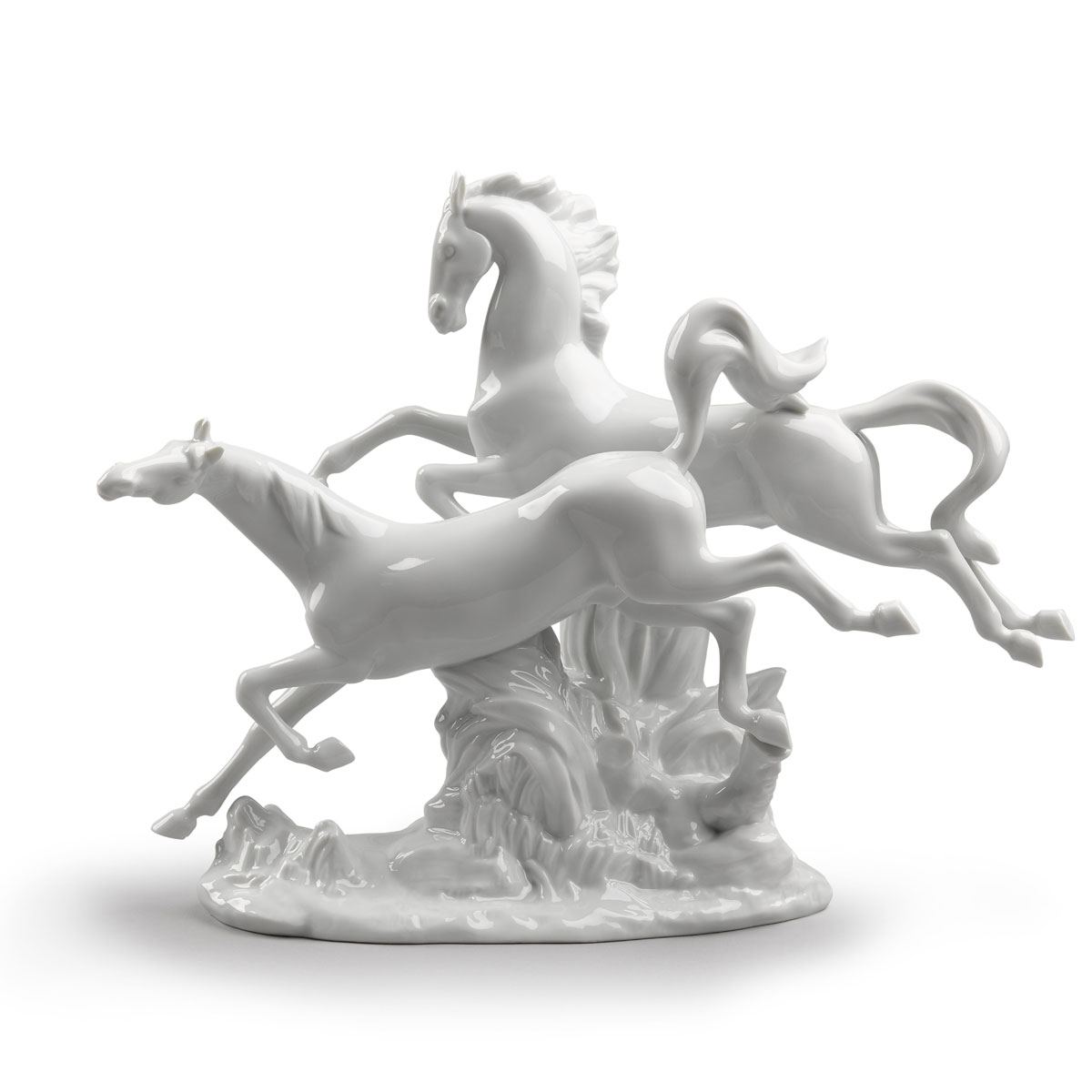Lladro Classic Sculpture, Horses Galloping Figurine