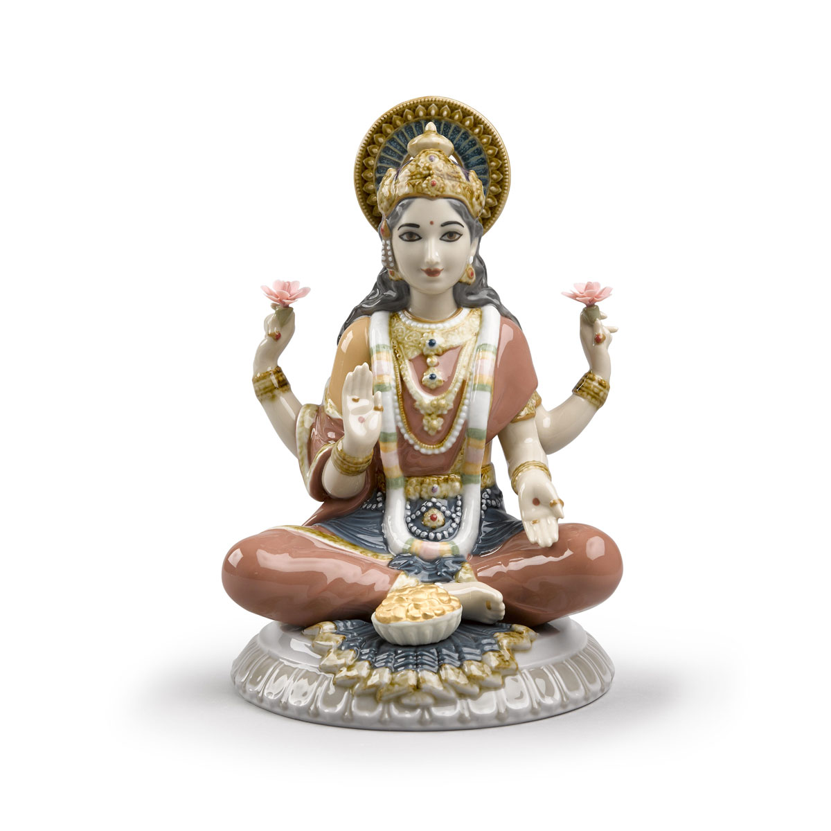 Lladro Classic Sculpture, Goddess Sri Lakshmi Figurine