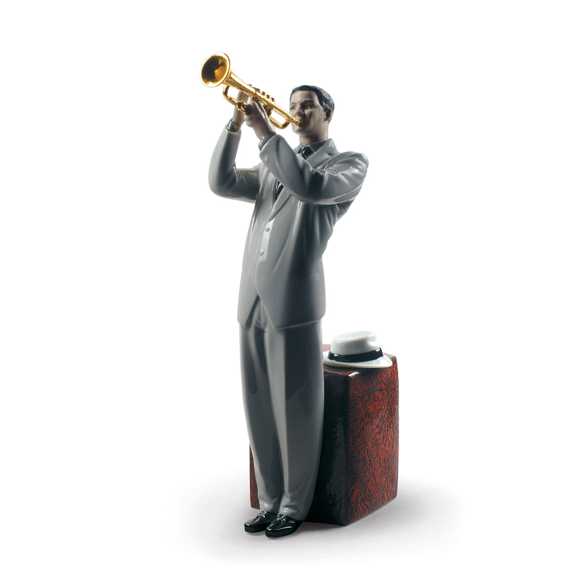 Lladro Classic Sculpture, Jazz Trumpeter Figurine