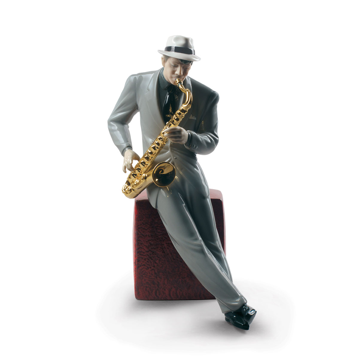 Lladro Classic Sculpture, Jazz Saxophonist Figurine