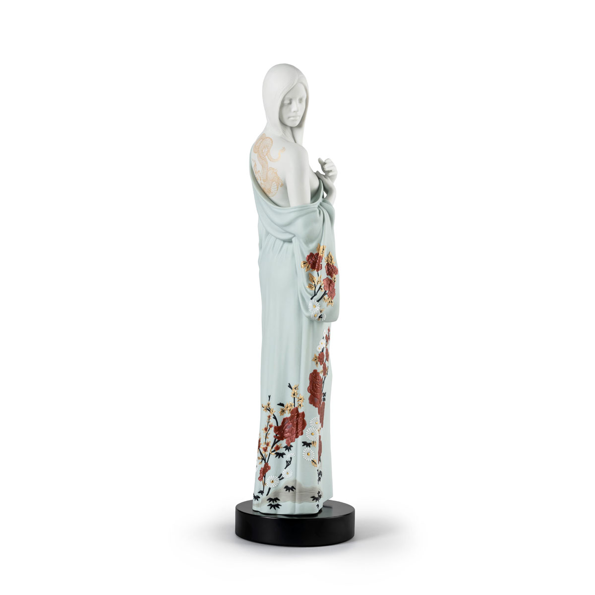 Lladro Classic Sculpture, Beauty With Dragon Tattoo Woman Figurine