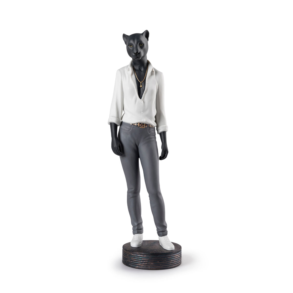 Lladro Design Figures, Panther Woman Figurine