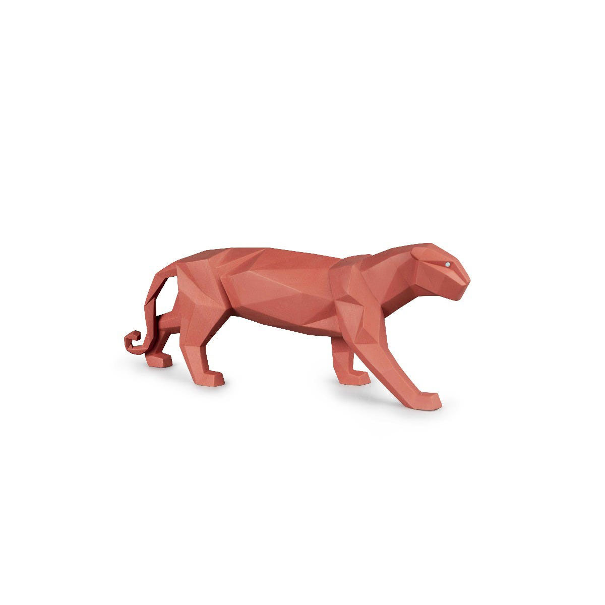 Lladro Design Figures, Panther Figurine. Coral Matte