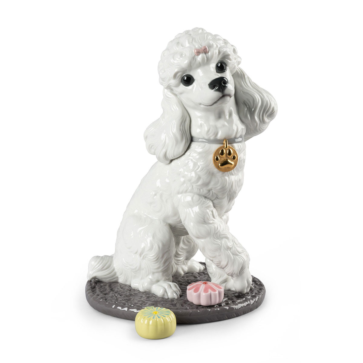 Lladro Classic Sculpture, Poodle With Mochis Dog Figurine