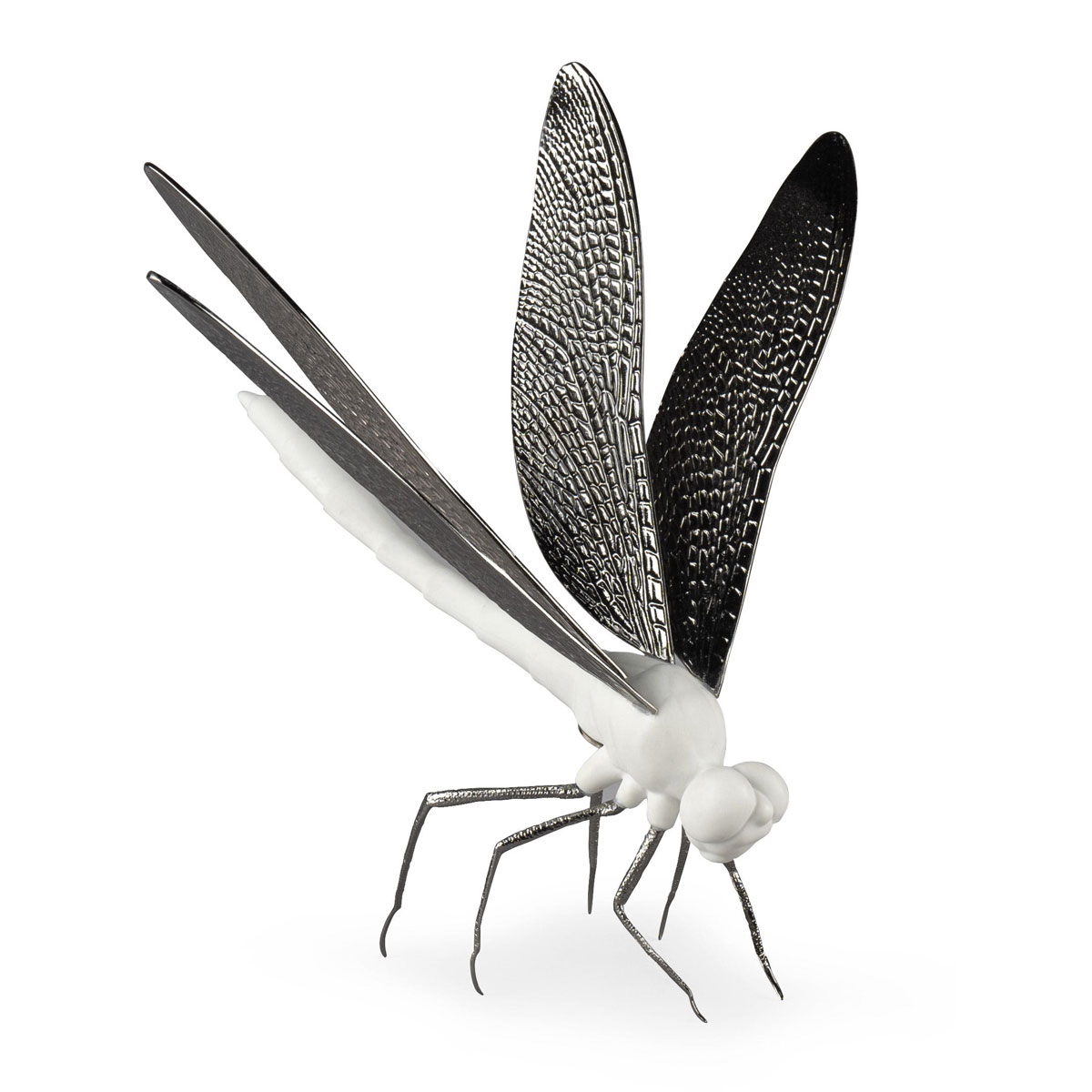 Lladro Design Figures, Dragonfly Figurine. Matte White